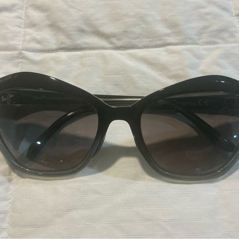 Maui Jim Black Oversized Cat-Eye Women's Sunglasses